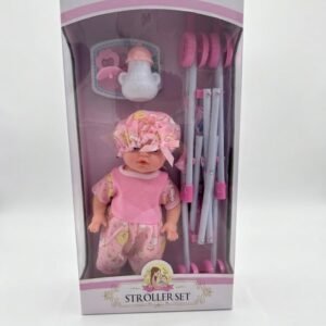poupée avec poussette pliable