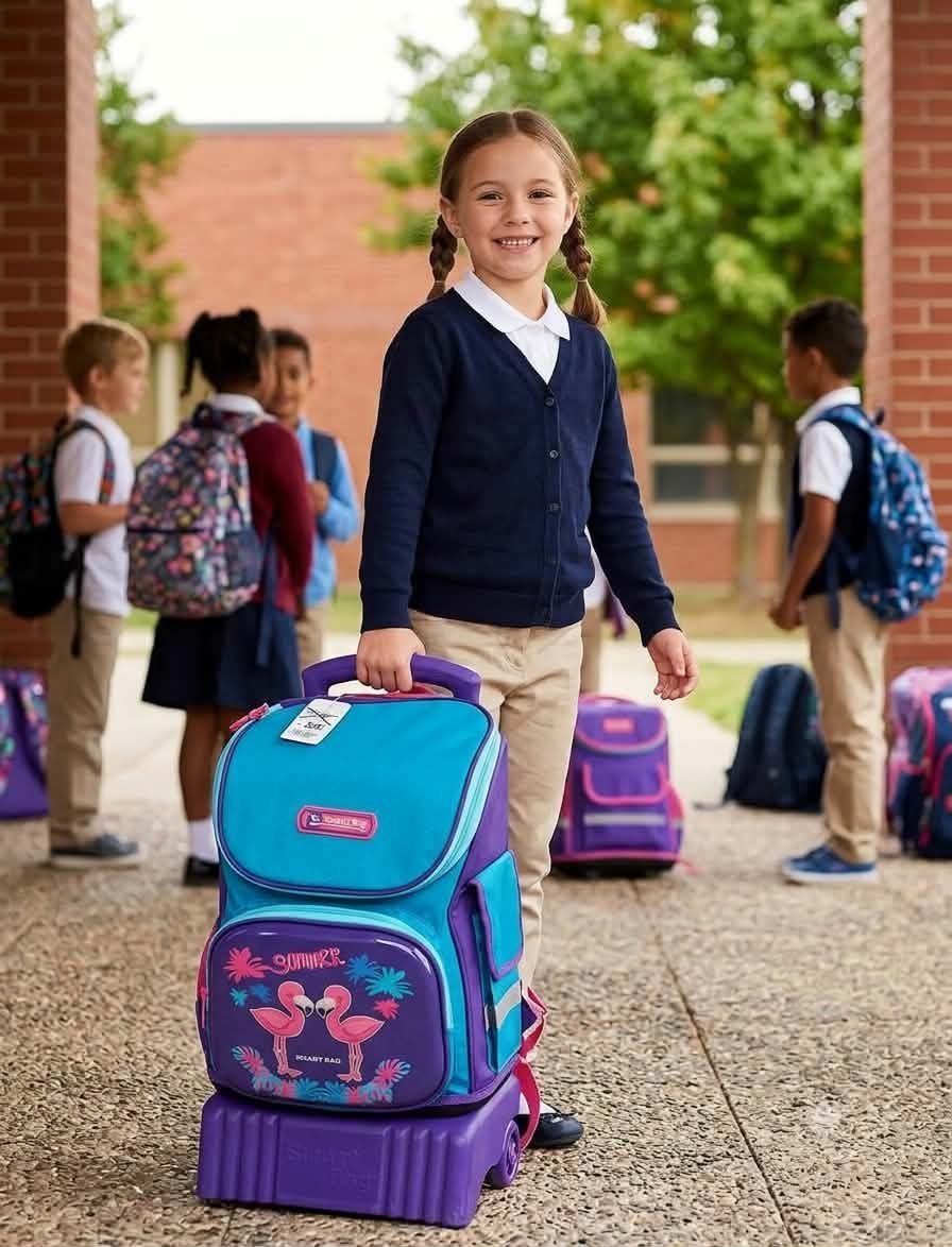 cartable fille avec chariot smart bag 2 roues – Image 2